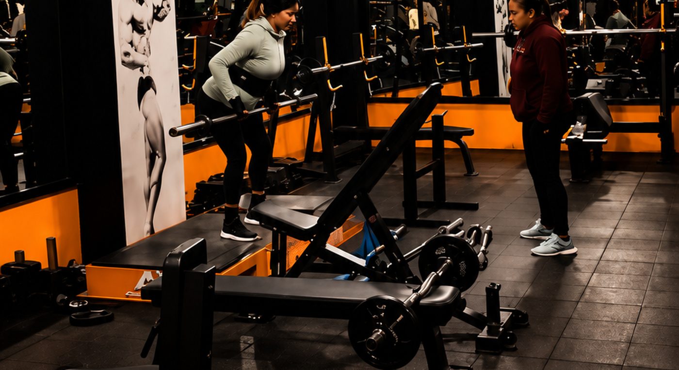 Strength and conditioning training near the squat rack